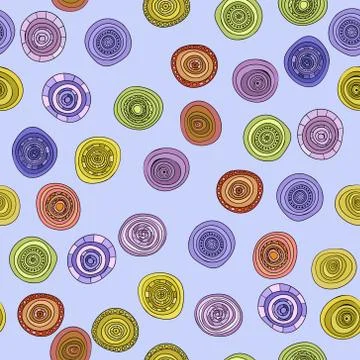 Abstract vector vintage colored circles seamless pattern 스톡 일러스트