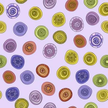 Abstract vector vintage colored circles seamless pattern Stock Illustration