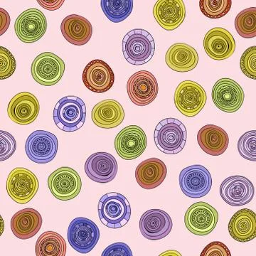 Abstract vector vintage colored circles seamless pattern イラスト素材