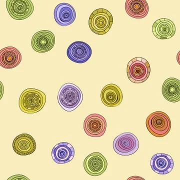 Abstract vector vintage colored circles seamless pattern 스톡 일러스트