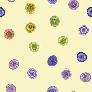 Abstract vector vintage colored circles seamless pattern Stock Illustration