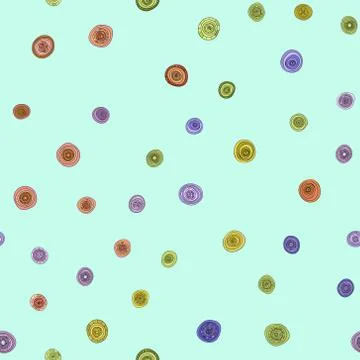 Abstract vector vintage colored circles seamless pattern イラスト素材
