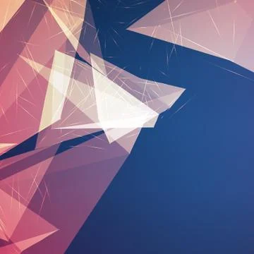 Abstract vector violet mesh background. Chaotically connected points and poly Illustrazione stock