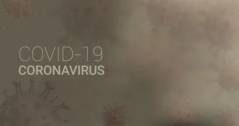 Abstract vector visualization of COVID-19 virus cells in brown. Stock Illustration