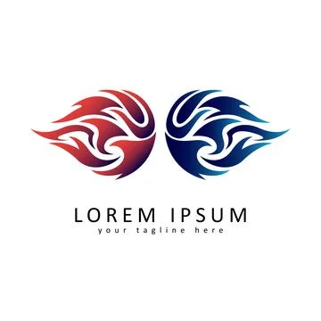 Abstract vector of water and fire opposite. Stock Illustration