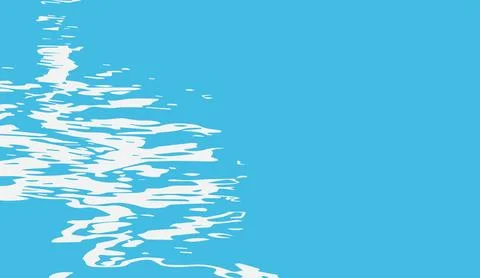 Abstract vector water surface with white light reflections on bright blue Stock Illustration
