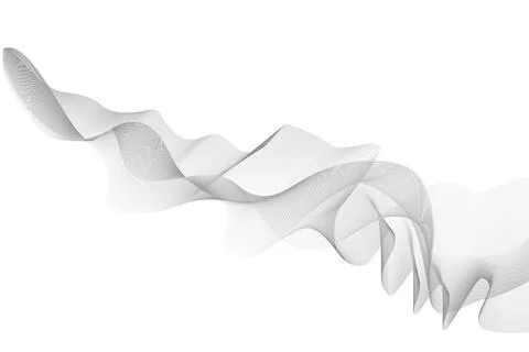 Abstract Vector wave background. Monochrome waves of lines on a white backg.. Stock Illustration