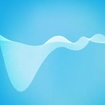 Abstract vector wave mesh background. Point cloud array. Chaotic light waves. Illustrazione stock