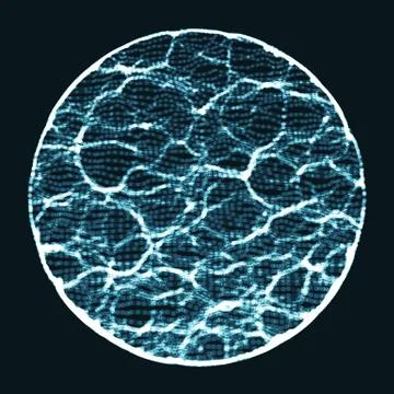 Abstract vector wave mesh background. Point cloud array. Chaotic light waves. Illustrazione stock
