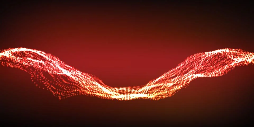 Abstract vector wave mesh background. Point cloud array. Chaotic light waves. Illustrazione stock