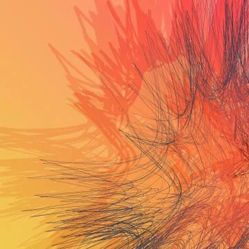 Abstract vector waves, on a warm and cool background. Futuristic style card.  Stock Illustration