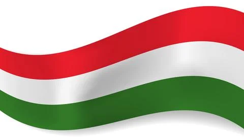 Abstract vector wavy Hungary flag background Stock Illustration