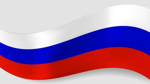Abstract vector wavy Russian flag background Stock Illustration