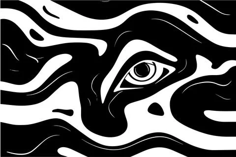 Abstract vector wavy seamless pattern. Trendy retro psychedelic background in 스톡 일러스트