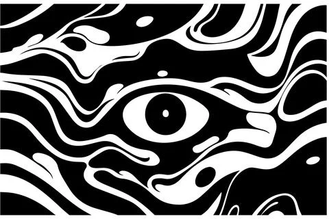 Abstract vector wavy seamless pattern. Trendy retro psychedelic background in 스톡 일러스트