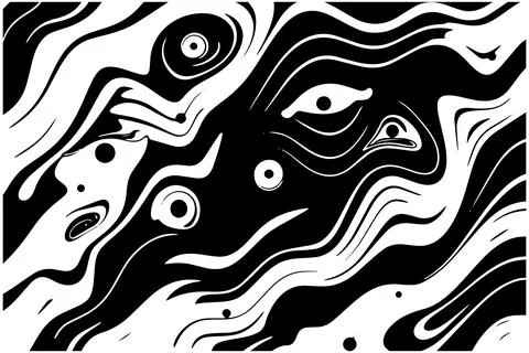Abstract vector wavy seamless pattern. Trendy retro psychedelic background in 스톡 일러스트