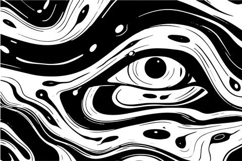 Abstract vector wavy seamless pattern. Trendy retro psychedelic background in Stock Illustration