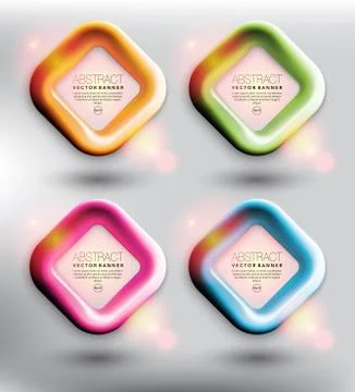 Abstract vector web banner set of 4. Illustrazione stock