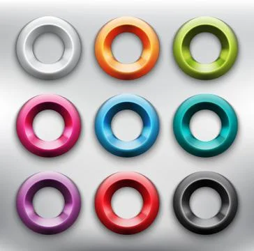 Abstract vector web buttons set of 9. Stock Illustration