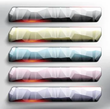 Abstract vector web buttons set of 5. Stock Illustration