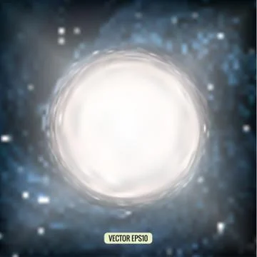 Abstract vector white circle on a blurred background Stock Illustration