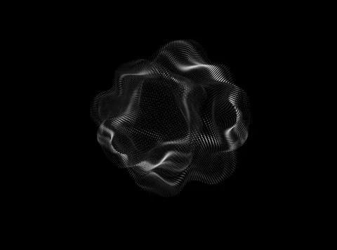 Abstract vector white mesh on dark background. Futuristic style card. Elegant Stock Illustration