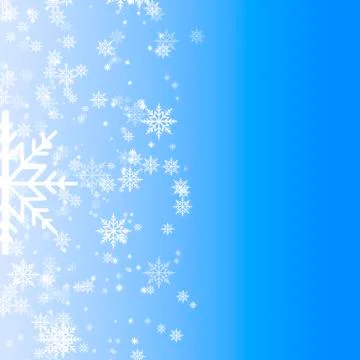 Abstract vector with white snowflakes on blue background. Vector. Stock Illustration