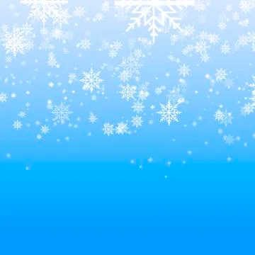 Abstract vector with white snowflakes on blue background. Vector. Stock Illustration