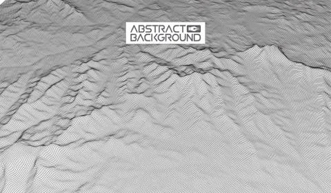 Abstract vector wireframe landscape background. Cyberspace grid. 3d technology Stock Illustration