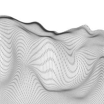 Abstract vector wireframe landscape background. Cyberspace grid. 3d technology Stock Illustration