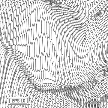 Abstract vector wireframe landscape background. Cyberspace grid. 3d technology Stock Illustration