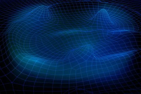 Abstract vector wireframe landscape background. 3D futuristic mesh mountains 스톡 일러스트