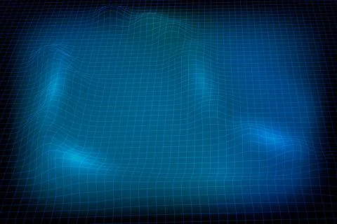 Abstract vector wireframe landscape background. 3D futuristic mesh mountains Illustrazione stock