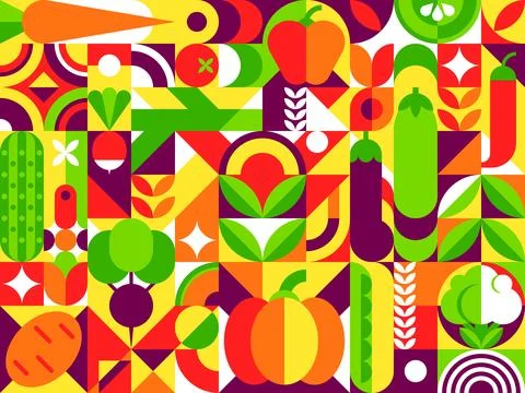 Abstract vegetable modern geometric pattern, tile Stock Illustration