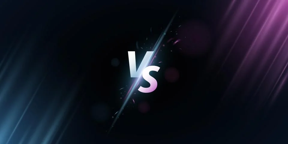 Abstract versus screen. VS letters on a background with rays for sport games, Stock Illustration