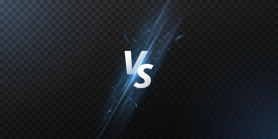 Abstract versus screen. VS letters with bright rays for sport games, match, t Stock Illustration