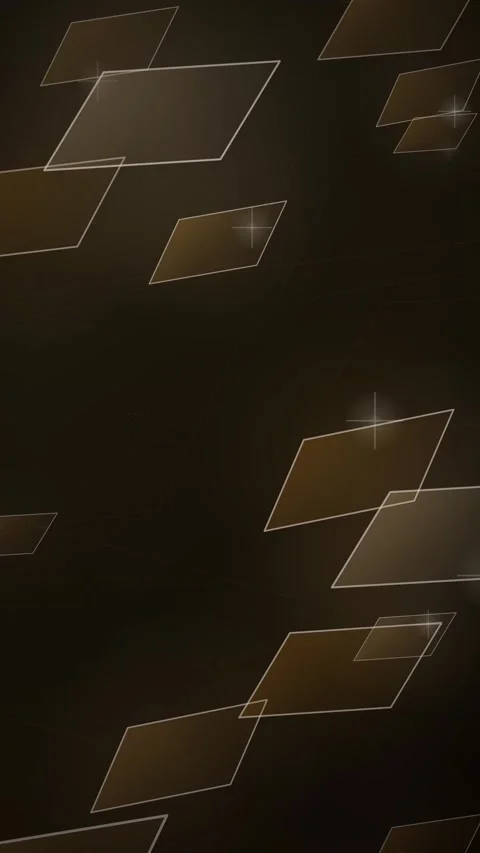 Abstract Vertical Amber Geometric Panels Drifting in Dark Space Stock Footage 346435876