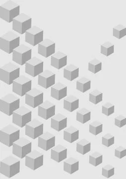 Abstract vertical background in light gray design with cube elements Stock Illustration