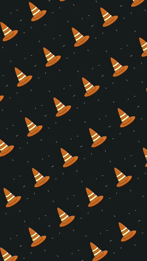 Abstract vertical background with seamless pattern of orange traffic cones icons Stock Footage 325831826