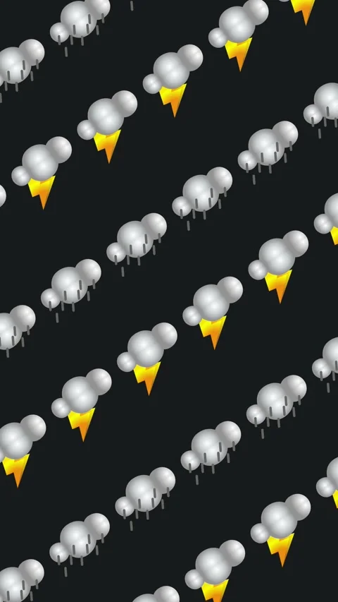 Abstract vertical background with seamless pattern of rain and thunderstorm clou Video stock 325832003