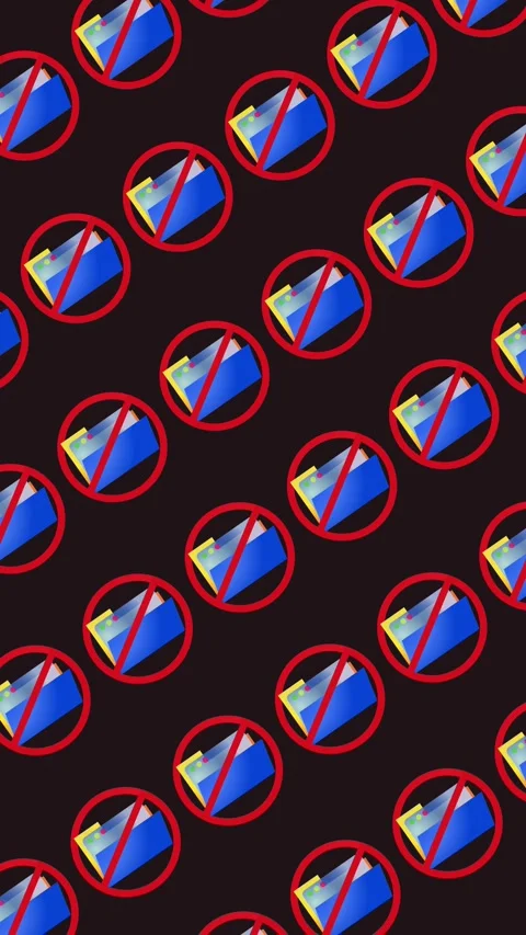 Abstract vertical background with seamless pattern of restricted access folders Stock Footage 325832049
