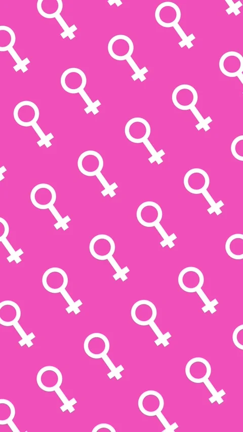 Abstract vertical background with seamless pattern of white female gender icons Stock Footage 325872790