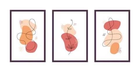 Abstract vertical banner template set. Vector colorful trendy one line design Illustrazione stock