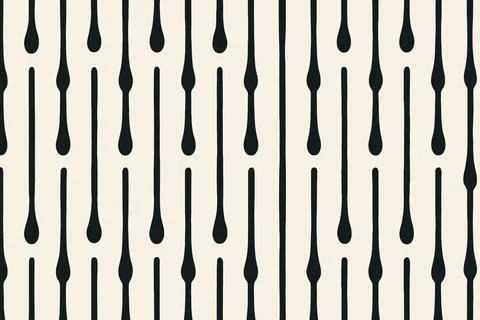 Abstract vertical black brush strokes on a cream background Stock Illustration