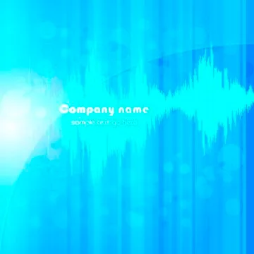 Abstract vertical blue line with audio wave and bokeh background Stock Illustration