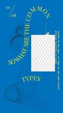 Abstract Vertical Blue Poster Template for Social Media Stories with Transparent Stock Illustration