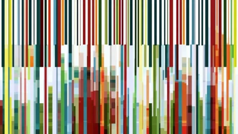 Abstract vertical color bars and pixel blocks animated background backdrop .. Stockbeeldmateriaal 342046264