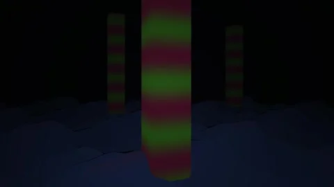 Abstract Vertical Column of Alternating Green and Red Blocks. Stock Footage 334515606