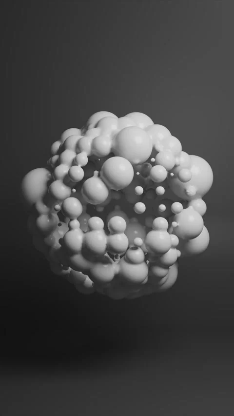 Abstract vertical concert visual design, grey liquid metal, organic loop Stock Footage 296004509