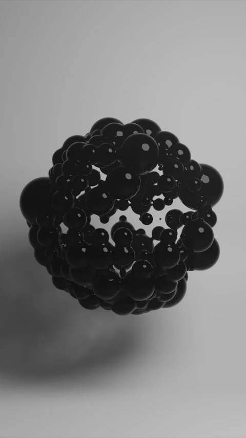 Abstract vertical concert visual, morphing black liquid metal, organic loop Stock Footage 296004514